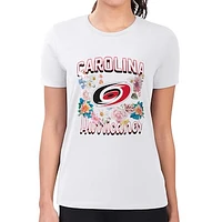 Women's G-III 4Her by Carl Banks Carolina Hurricanes Flower Logo Fitted T-Shirt