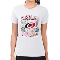 Women's G-III 4Her by Carl Banks Carolina Hurricanes Flower Logo Fitted T-Shirt