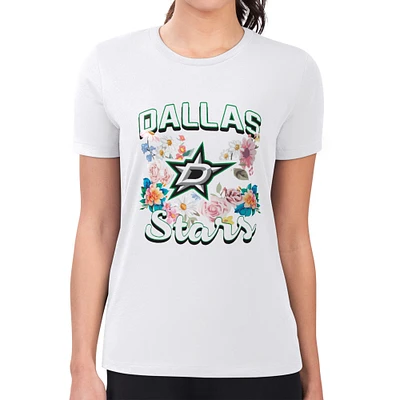 Women's G-III 4Her by Carl Banks Dallas Stars Flower Logo Fitted T-Shirt