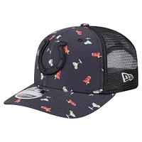 Men's New Era  Navy/Black Indianapolis Colts Adventure Drinks Pattern 9SEVENTY Stretch-Snap Hat