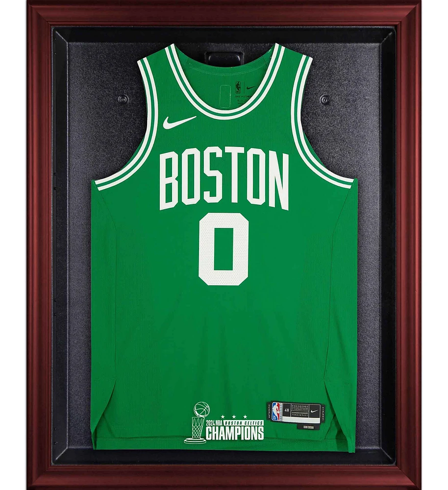Boston Celtics Mahogany Framed 2024 NBA Finals Champions Logo Jersey Display Case