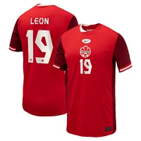 Youth Nike Adriana Leon Red Canada Soccer 2024 Home Replica Jersey