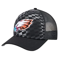 Men's New Era  Black Philadelphia Eagles Gradient 9FORTY Adjustable Hat