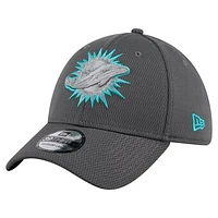 Men's New Era Graphite Miami Dolphins  Main 39THIRTY Flex Hat