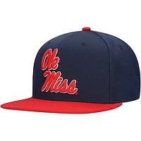 Men's Mitchell & Ness Navy/Red Ole Miss Rebels 2-Tone 2.0 Snapback Hat