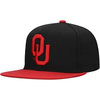 Men's Mitchell & Ness Black/Crimson Oklahoma Sooners 2-Tone 2.0 Snapback Hat