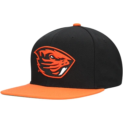 Men's Mitchell & Ness Black/Orange Oregon State Beavers 2-Tone 2.0 Snapback Hat