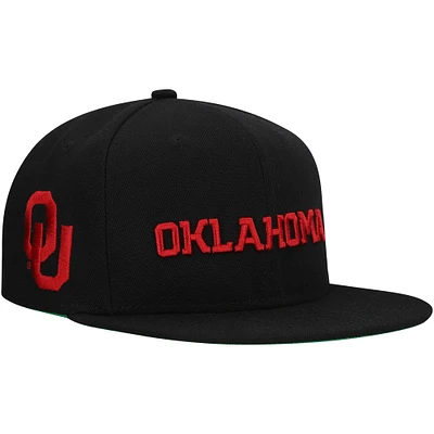 Men's Mitchell & Ness  Black Oklahoma Sooners Triple Play Snapback Hat