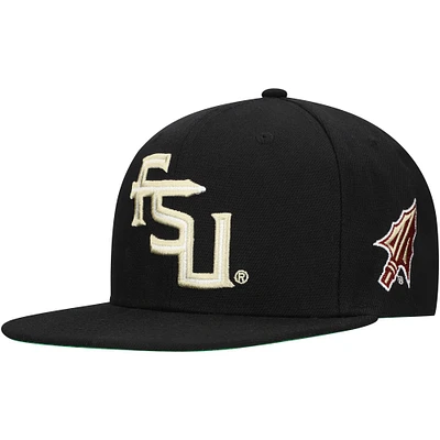 Men's Mitchell & Ness  Black Florida State Seminoles Triple Play Snapback Hat