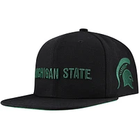 Men's Mitchell & Ness  Black Michigan State Spartans Triple Play Snapback Hat