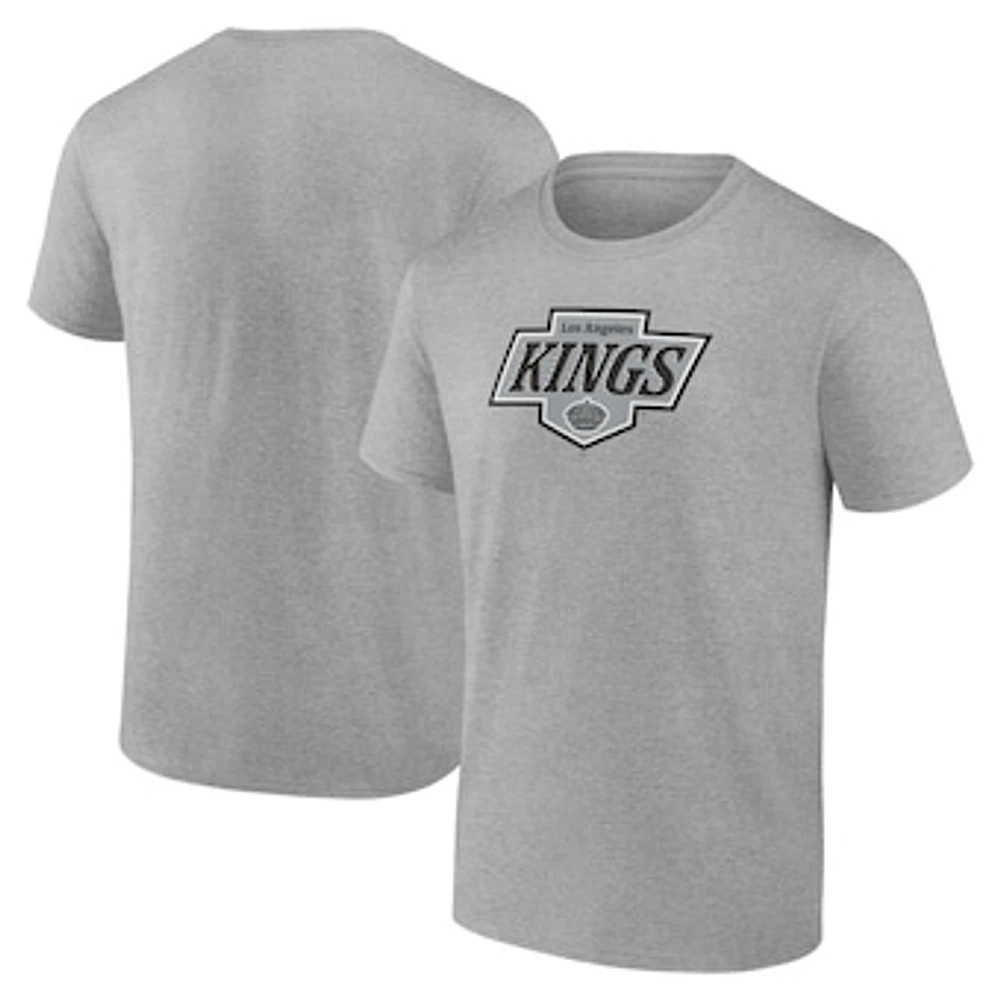 Men's Fanatics Heather Gray Los Angeles Kings New Primary Logo T-Shirt