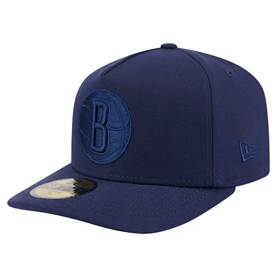 Men's New Era  Navy Brooklyn Nets Colorpack A-Frame Pinch Front 59FIFTY Fitted Hat