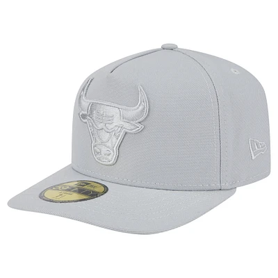 Men's New Era  Gray Chicago Bulls Colorpack A-Frame Pinch Front 59FIFTY Fitted Hat