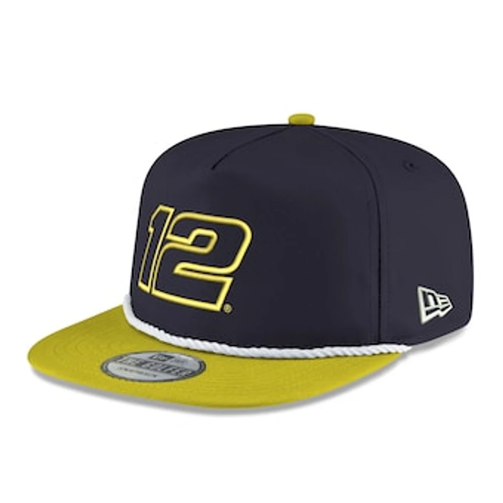 Men's New Era Navy/Yellow Ryan Blaney Golfer Snapback Adjustable Hat