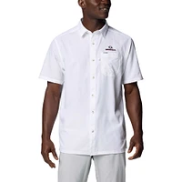 Men's Columbia White Georgia Bulldogs PFG Slack Tide™ Omni-Shade™ Button-Up Camp Shirt