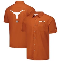 Men's Columbia Burnt Orange Texas Longhorns PFG Slack Tide™ Omni-Shade™ Button-Up Camp Shirt