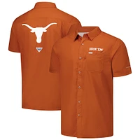 Men's Columbia Burnt Orange Texas Longhorns PFG Slack Tide™ Omni-Shade™ Button-Up Camp Shirt