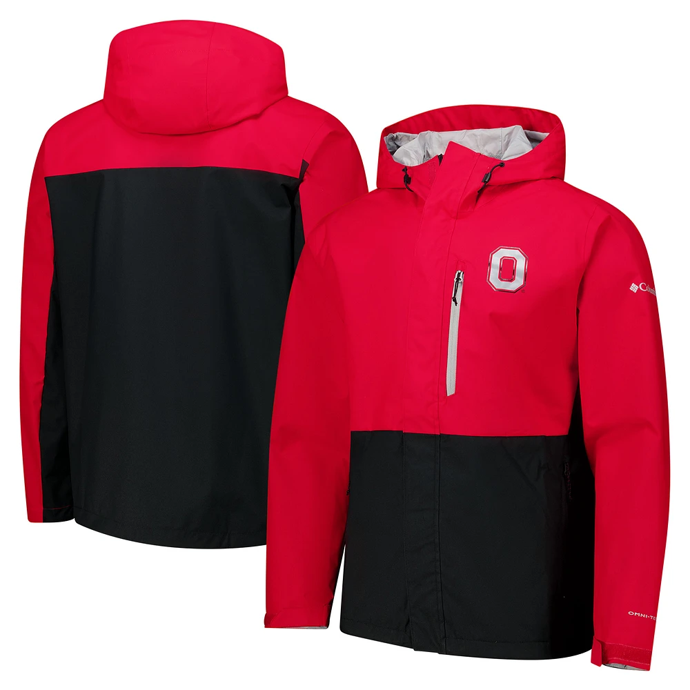 Men's Columbia  Scarlet Ohio State Buckeyes Field Bound Omni-Tech™ Full-Zip Jacket