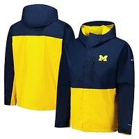 Men's Columbia  Navy Michigan Wolverines Field Bound Omni-Tech™ Full-Zip Jacket