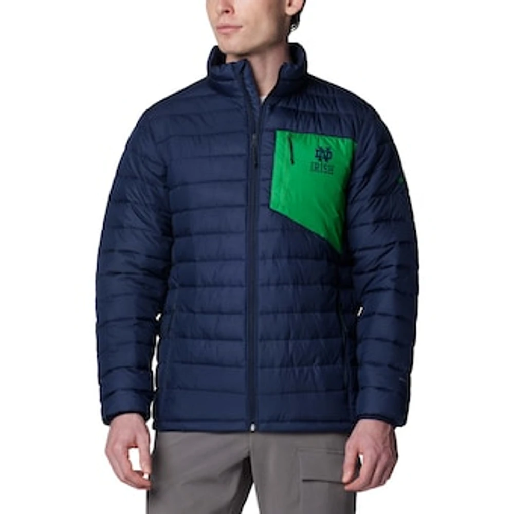 Men's Columbia  Navy Notre Dame Fighting Irish Double Blitz Omni-Heat Infinity Insulated Full-Zip Jacket