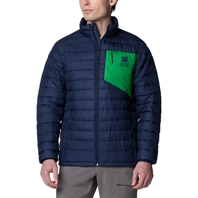 Men's Columbia  Navy Notre Dame Fighting Irish Double Blitz Omni-Heat Infinity Insulated Full-Zip Jacket