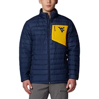 Men's Columbia  Navy West Virginia Mountaineers Double Blitz Omni-Heat Infinity Insulated Full-Zip Jacket