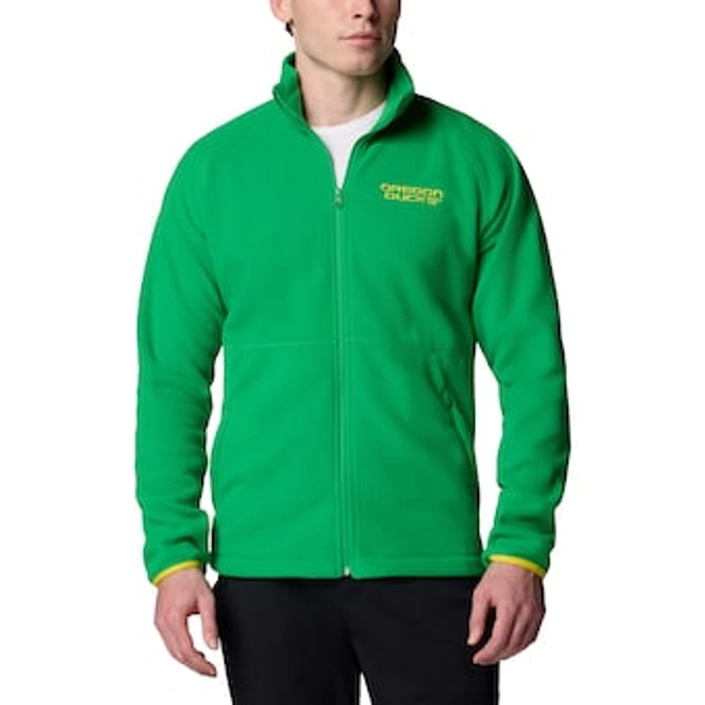 Men's Columbia  Green Oregon Ducks Flanker IV Fleece Raglan Full-Zip Jacket