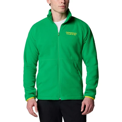 Men's Columbia  Green Oregon Ducks Flanker IV Fleece Raglan Full-Zip Jacket