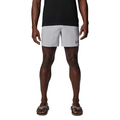 Men's Columbia Gray LSU Tigers PFG Terminal Roamer™ Omni-Shade™ Stretch Shorts