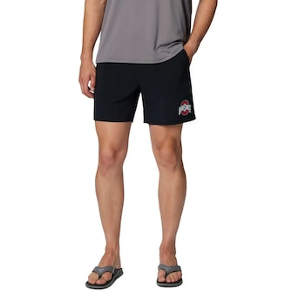 Men's Columbia Black Ohio State Buckeyes PFG Terminal Roamer™ Omni-Shade™ Stretch Shorts