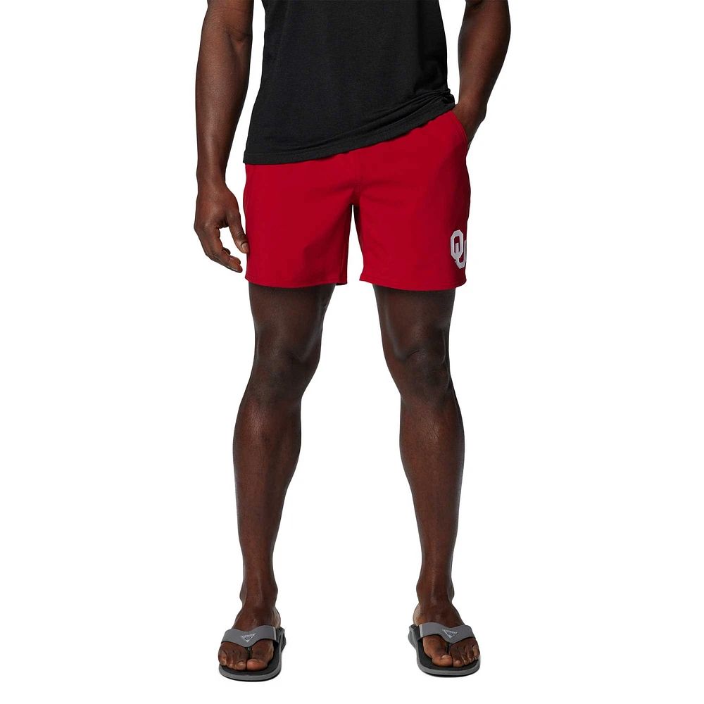 Men's Columbia Crimson Oklahoma Sooners PFG Terminal Roamer™ Omni-Shade™ Stretch Shorts