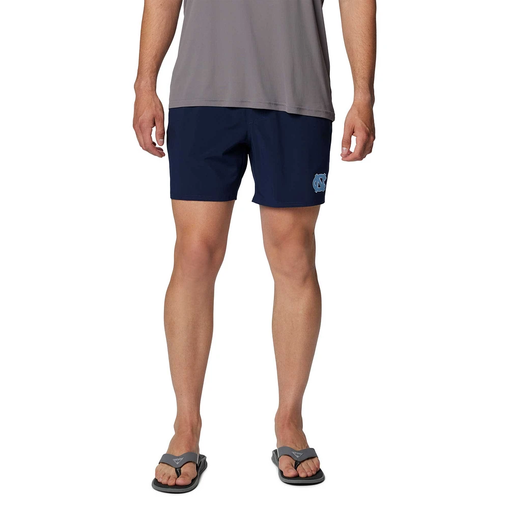 Men's Columbia Navy North Carolina Tar Heels PFG Terminal Roamer™ Omni-Shade™ Stretch Shorts