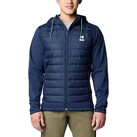 Men's Columbia  Navy Notre Dame Fighting Irish Out-Shield Hybrid Full-Zip Hoodie Jacket