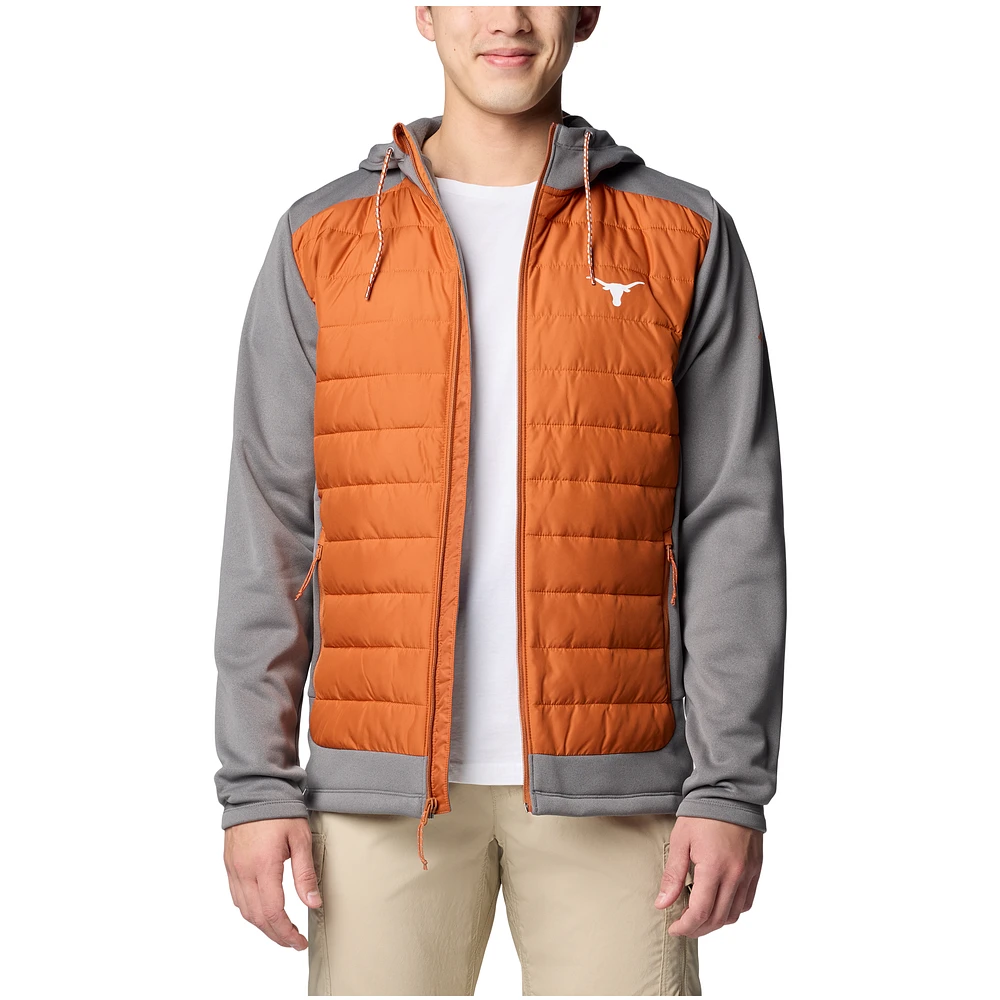 Men's Columbia  Texas Orange/Gray Longhorns Out-Shield Hybrid Full-Zip Hoodie Jacket