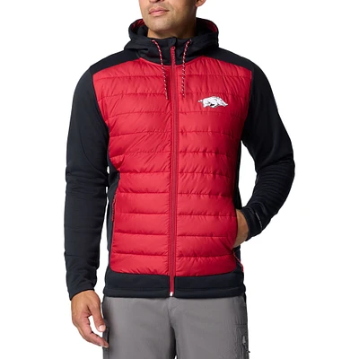 Men's Columbia  Red Arkansas Razorbacks Out-Shield Hybrid Full-Zip Hoodie Jacket