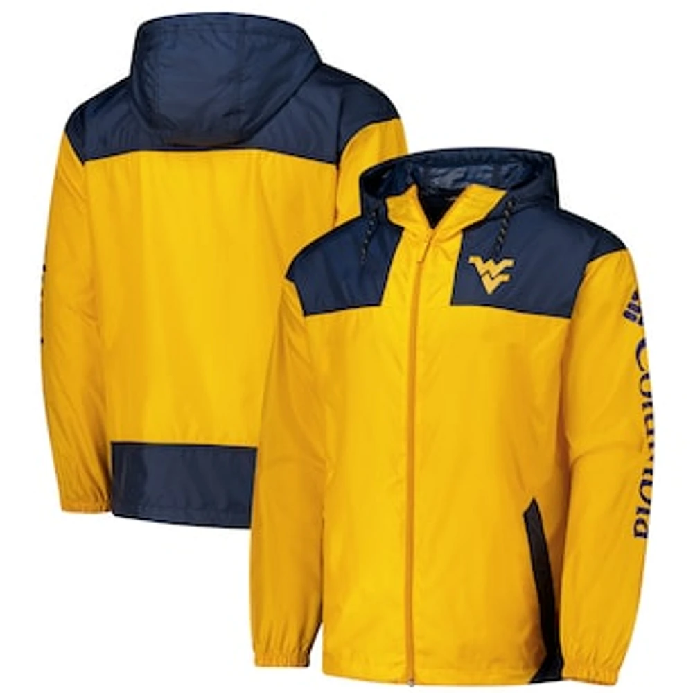 Men's Columbia Gold West Virginia Mountaineers Flash Challenger II Omni-Shade Full-Zip Windbreaker Jacket