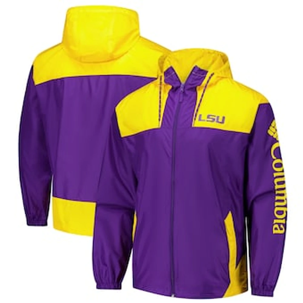 Men's Columbia Purple LSU Tigers Flash Challenger II Omni-Shade Full-Zip Windbreaker Jacket