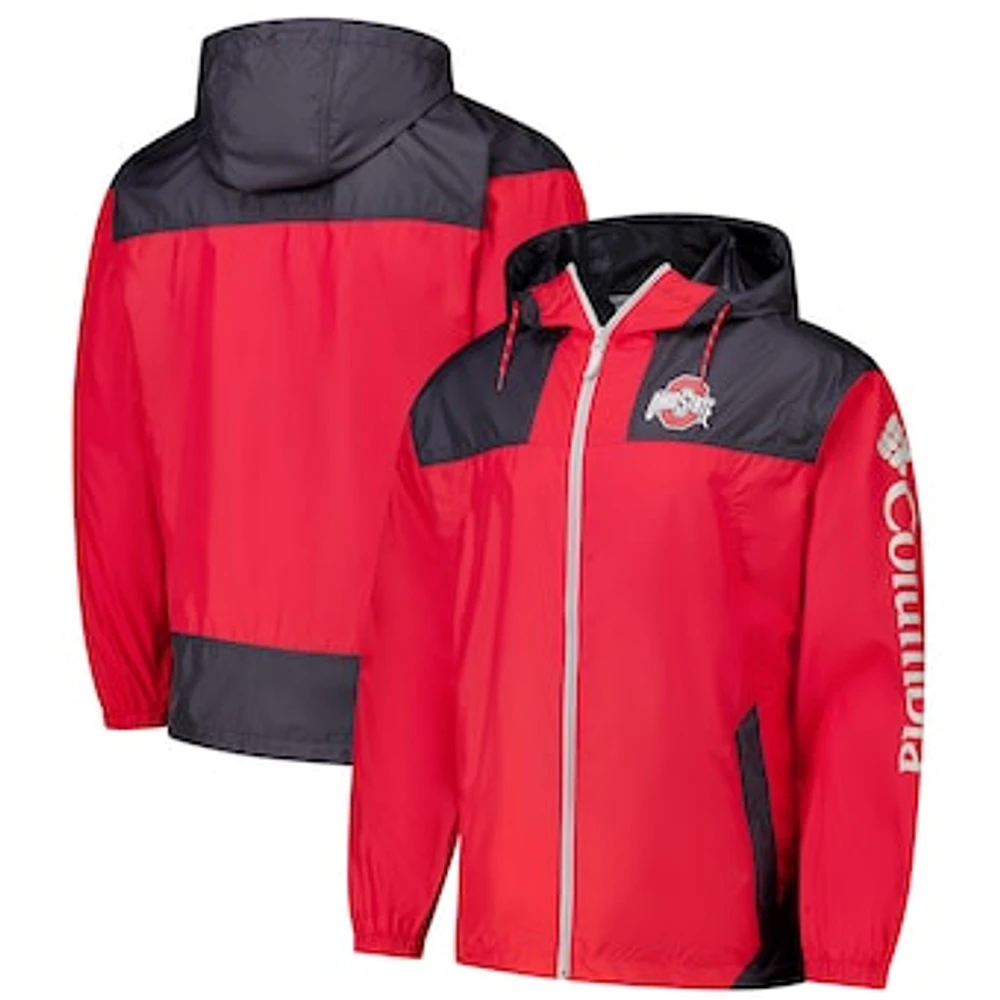 Men's Columbia Scarlet Ohio State Buckeyes Flash Challenger II Omni-Shade Full-Zip Windbreaker Jacket