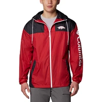 Men's Columbia Cardinal Arkansas Razorbacks Flash Challenger II Omni-Shade Full-Zip Hoodie Windbreaker Jacket