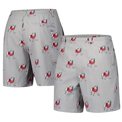 Men's Columbia Gray Georgia Bulldogs Backcast III Printed Short