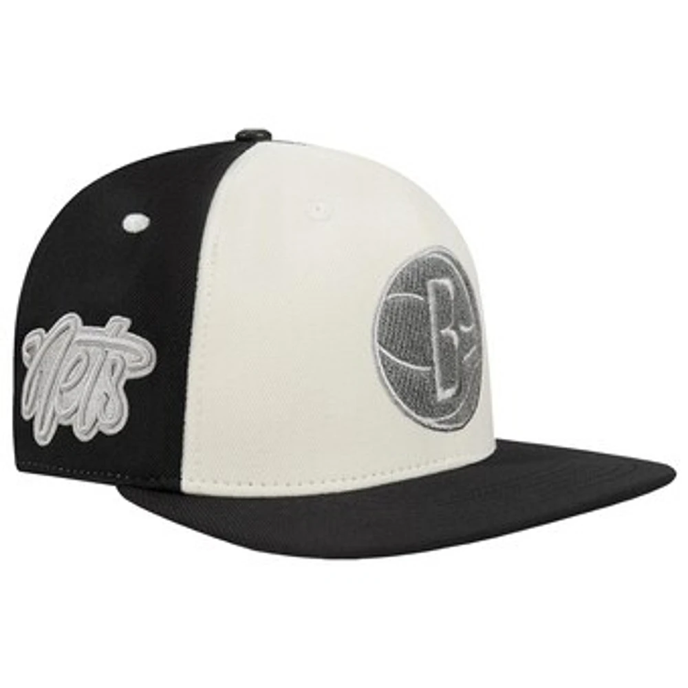 Men's Pro Standard  Cream Brooklyn Nets French Terry Snapback Hat