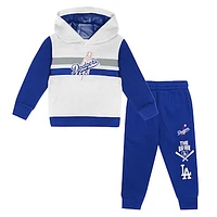Toddler White/Royal Los Angeles Dodgers Wind Up Pullover Hoodie and Sweatpants Set
