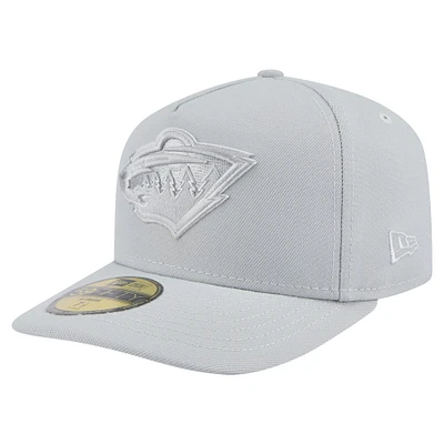 Men's New Era Gray Minnesota Wild Color Pack A-Frame 59FIFTY Fitted Hat