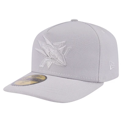 Men's New Era Gray San Jose Sharks Color Pack A-Frame 59FIFTY Fitted Hat