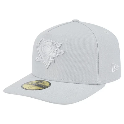 Men's New Era Gray Pittsburgh Penguins Color Pack A-Frame 59FIFTY Fitted Hat