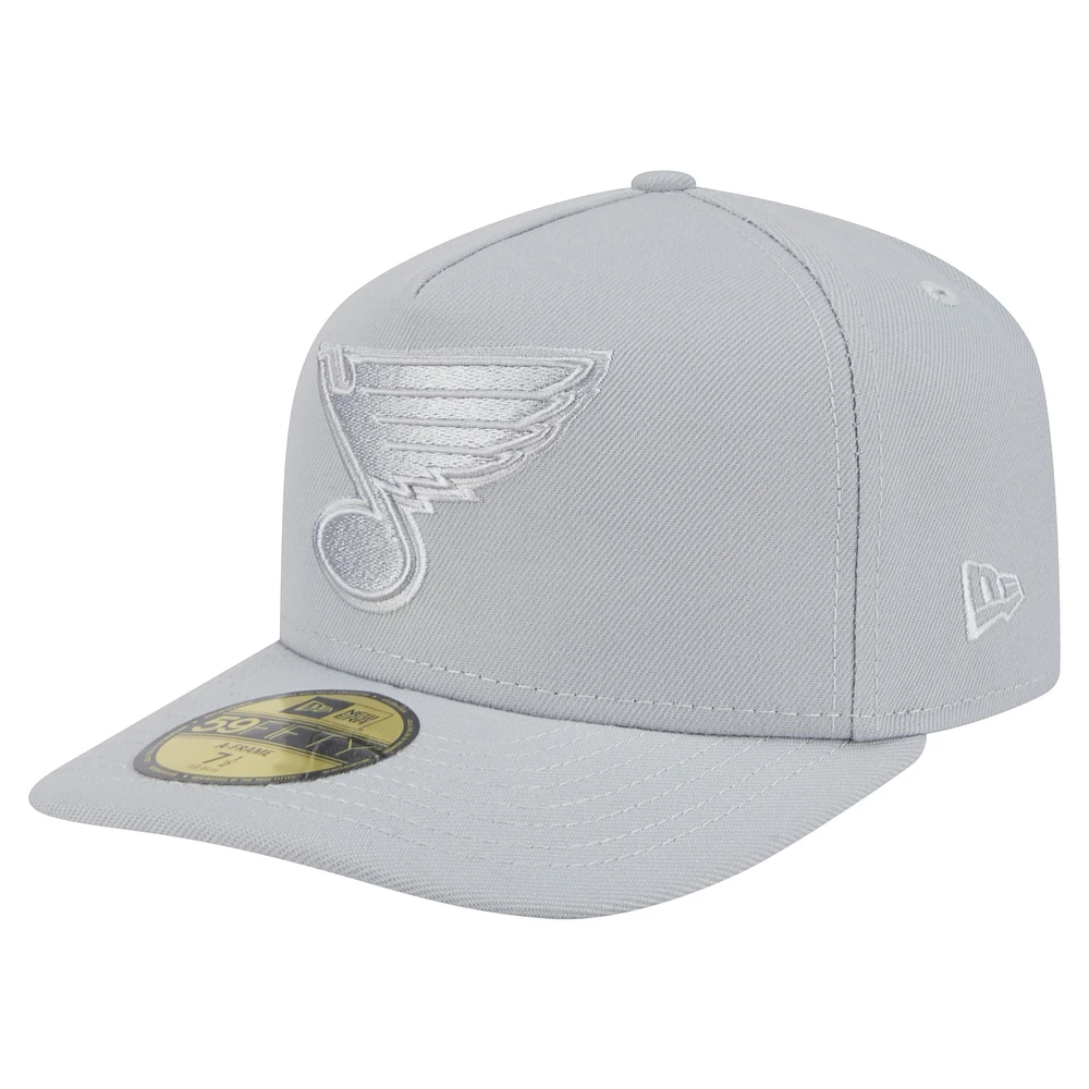 Men's New Era Gray St. Louis Blues Color Pack A-Frame 59FIFTY Fitted Hat