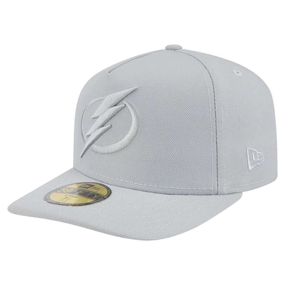 Men's New Era Gray Tampa Bay Lightning Color Pack A-Frame 59FIFTY Fitted Hat