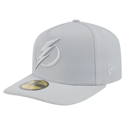 Men's New Era Gray Tampa Bay Lightning Color Pack A-Frame 59FIFTY Fitted Hat