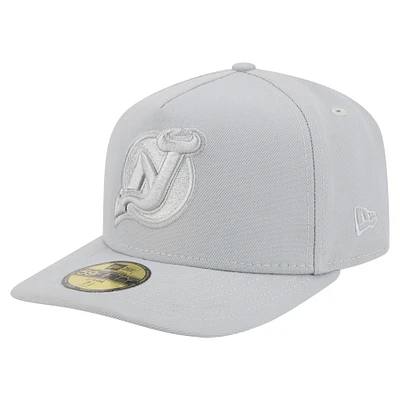Men's New Era Gray Jersey Devils Color Pack A-Frame 59FIFTY Fitted Hat