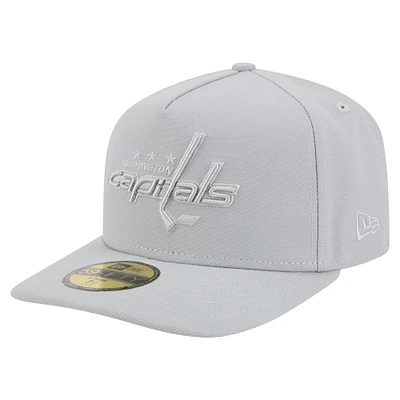 Men's New Era Gray Washington Capitals Color Pack A-Frame 59FIFTY Fitted Hat